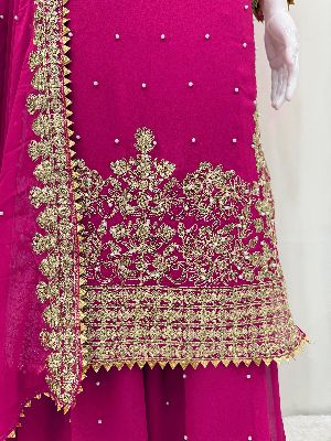 Ladies Designer Palazzo Embroidery Suits