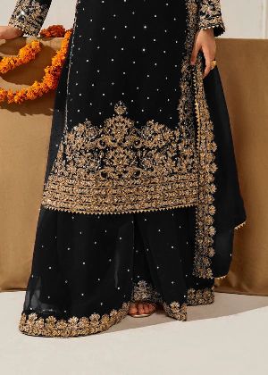 Ladies Designer Palazzo Embroidery Suits