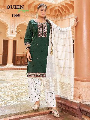 Pure Cotton Kurti Patiala Dupatta Set