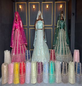 Heavy Bridal Lehenga With Embroidery Work