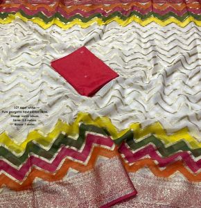 Premium Hand Painted Pure Georgette Saree