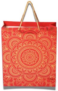Vibrant Red and Gold Foiling Mandala Gift Bag