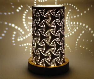 Iron Decorative Votives with Wooden Base