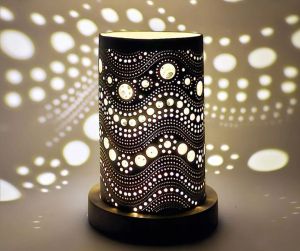Iron Decorative Votives with Wooden Base