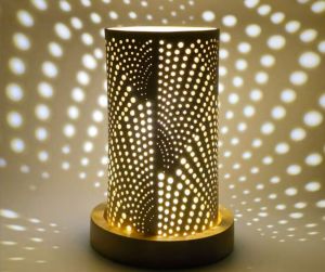 Iron Decorative Votives with Wooden Base