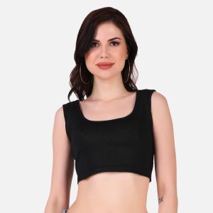 Ladies Cotton Sleeveless Rib Crop Top
