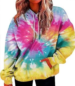 Ladies Full Sleeve Multicolor Tie Dye Hoodies