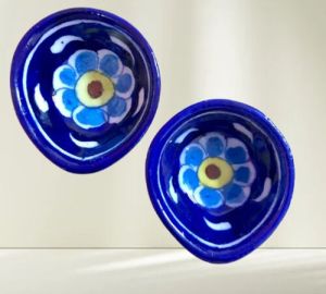 Blue Pottery Diya