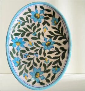 Blue Pottery Oval Tray