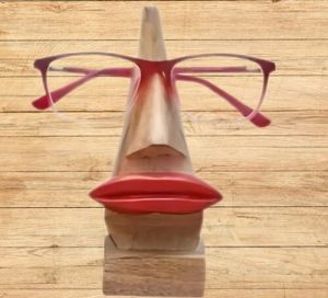 Hand Crafted Wooden Nose Shaped Specs Holder