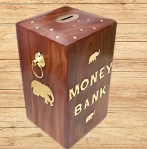 Rectangular Wooden Money Bank