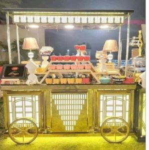 Green Stainless Steel Catering Counter