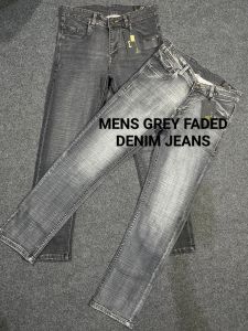 Men Grey Faded Denim Jeans