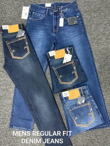 Mens Regular Fit Faded Jeans