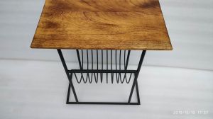 Wooden & Metal Rack Side Utility Table