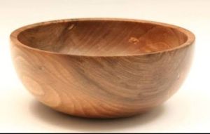 Round Deep Grain Polished Wooden Bowl