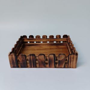 Square Picket Fence Rustic Wooden Serving Tray