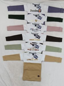 Kids Contrast Sleeve Knit T-shirt