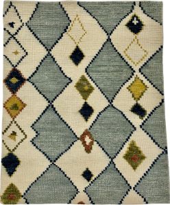 Bohemian Moroccan Diamond Pattern Shag Area Rug