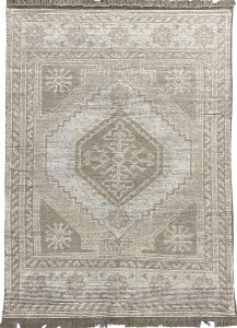 Geometric Beige & Tan Medallion Plush Area Rug