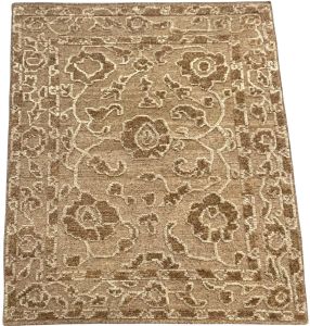 Transitional Beige & Brown Floral Plush Area Rug