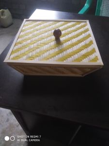 Bamboo Lid Top Storage Basket Box