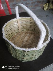 Bamboo Rope Handled Storage Basket
