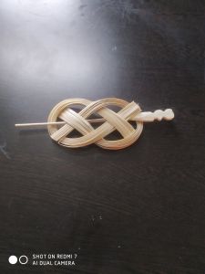 Bamboo Barrel Weave Hair Clip Stick