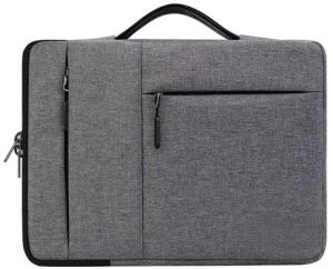 Poleyster Plain Grey Zipper Laptop Sleeve