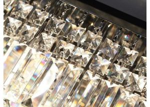 Modern Rectangular Multi-Step Crystal Chandelier