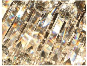 Modern Rectangular Multi-Step Crystal Chandelier