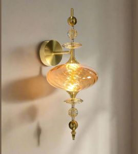 Gold Amber Glass Wall Light