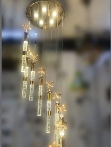 PQG Raindrop Chandelier Lighting Modern Crystal Ceiling Lighting Fixture