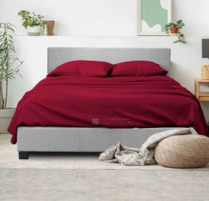 100% Egyptian Burgundy Cotton Four Piece Bed Sheet Set