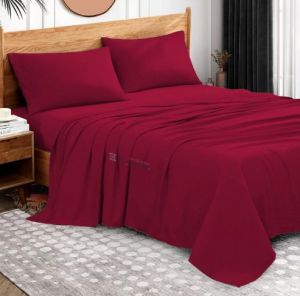 100% Egyptian Burgundy Cotton Three Piece Bed Sheet Set