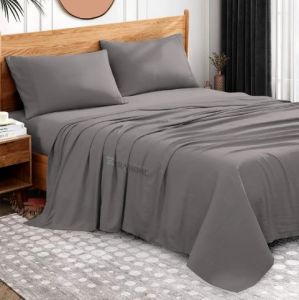 100% Egyptian Dark Grey Cotton Three Piece Bed Sheet Set