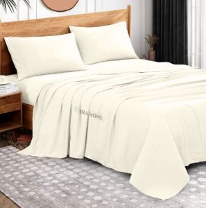 100% Egyptian Ivory Cotton Three Piece Bed Sheet Set