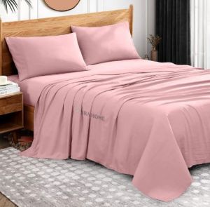 100% Egyptian Pink Cotton Three Piece Bed Sheet Set