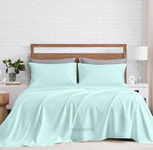 100% Organic Bamboo Aqua Blue Four Piece Bed Sheet Set