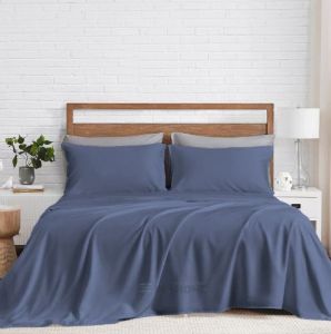 100% Organic Bamboo Mediterranean Blue Four Piece Bed Sheet Set