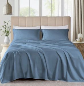 100% Organic Bamboo Mediterranean Blue Three Piece Bed Sheet Set