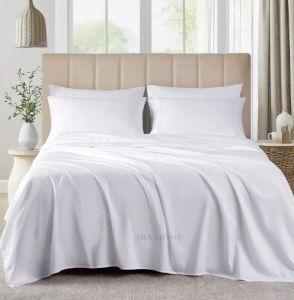100% Organic Bamboo White Three Piece Bed Sheet Set