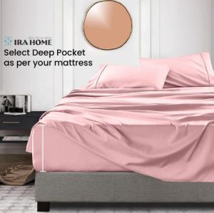 100% Egyptian Pink Cotton Three Piece Bed Sheet Set