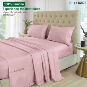100% Organic Bamboo Rose Pink Three Piece Bed Sheet Set