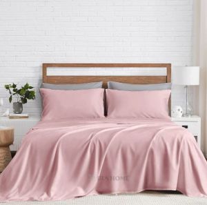 100% Organic Bamboo Rose Pink Four Piece Bed Sheet Set