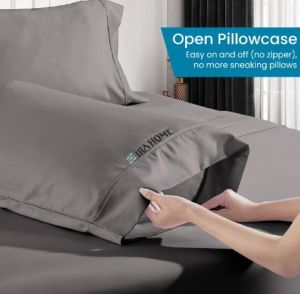 100% Egyptian Dark Grey Cotton Three Piece Bed Sheet Set