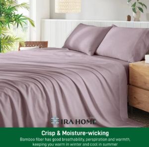 100% Organic Bamboo Dark Pink Three Piece Bed Sheet Set