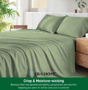 100% Organic Bamboo Moss Four Piece Bed Sheet Set