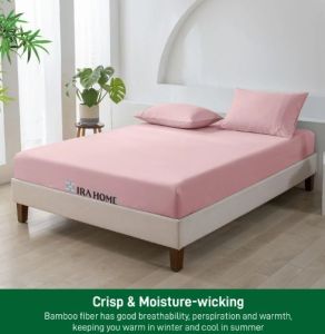 100% Organic Bamboo Rose Pink Four Piece Bed Sheet Set