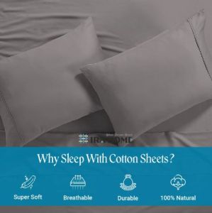 100% Egyptian Dark Grey Cotton Three Piece Bed Sheet Set